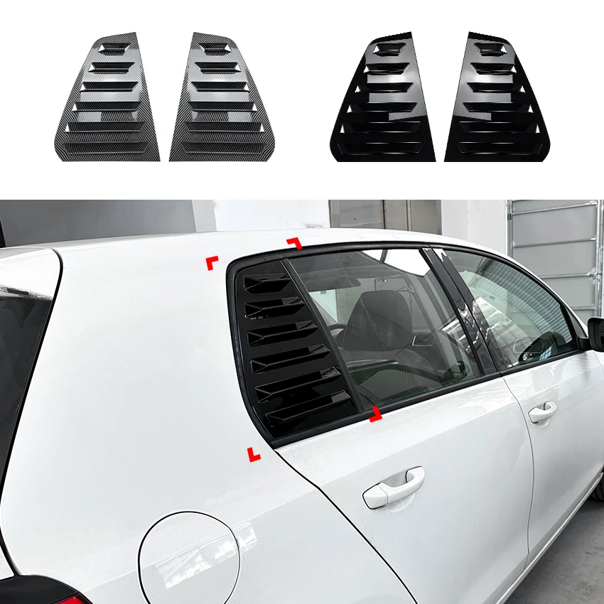 AMP-Z Golf Mk6 Window Louver Shutter Side Vent Cover Trim For Volkswagen Golf Mk6 2008-2012