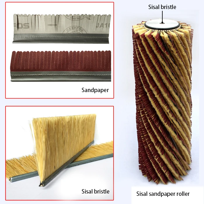 CNC polishing wooden sisal strip sander roller brush in Polishing Machine