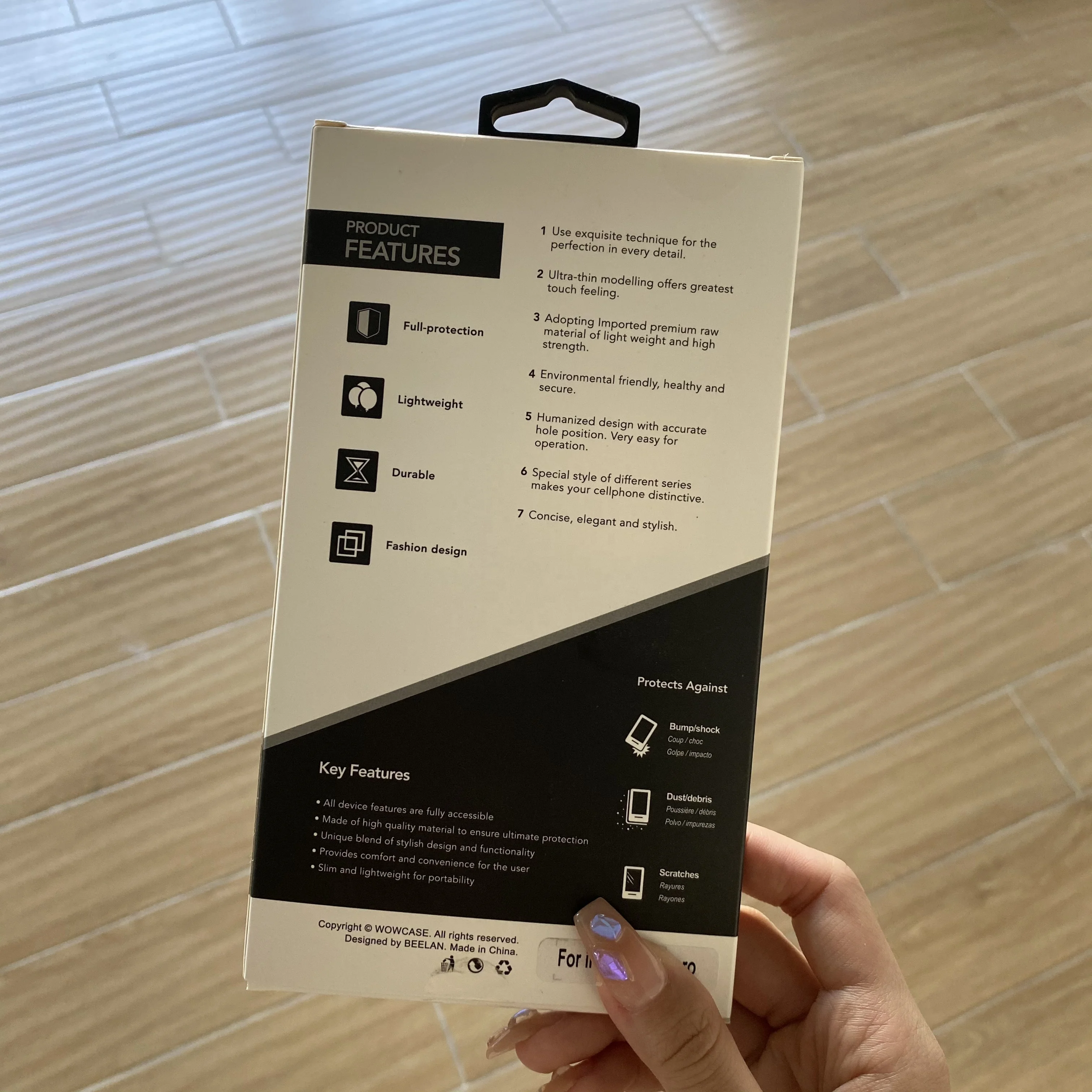 WOWCASE Customized Printed Blister Retail Plastic Mobile Cell Phone Smartphone Cellphone Case Packaging Box For iPhone Case