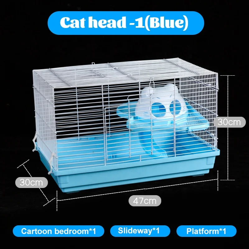 Fashion Two Tier Luxury Cat  Head Hamster Breathable Cage