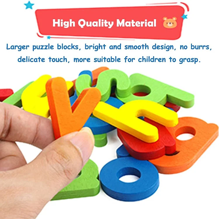 Wholesale Custom Preschool Kids Montessori Baby Wooden Colored Alphabet Number Panel Board for Kids Toys