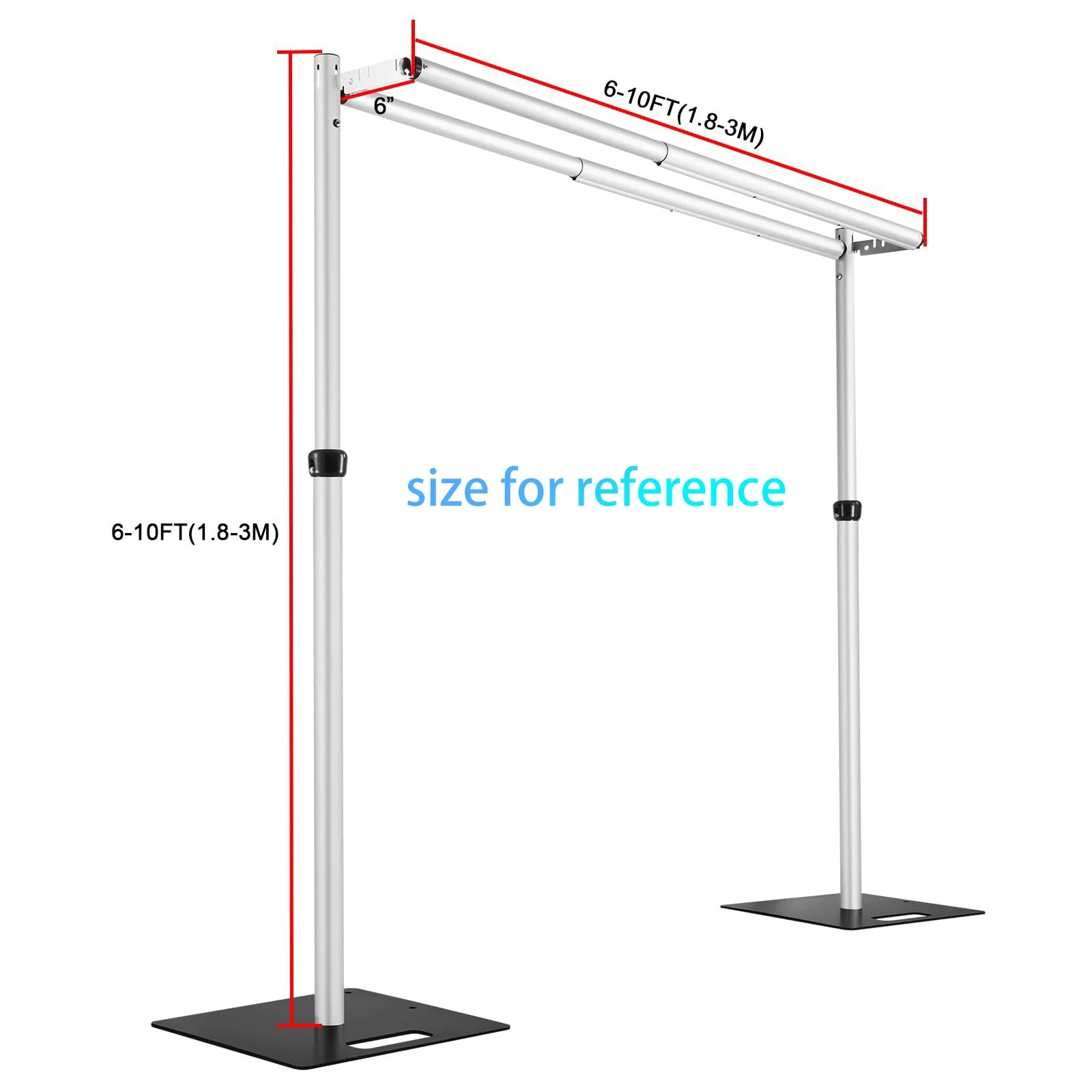 double crossbar adjustable backdrop Portable Pipe and Drape uprights Wedding acrh wedding backdrop stand metal adjustable