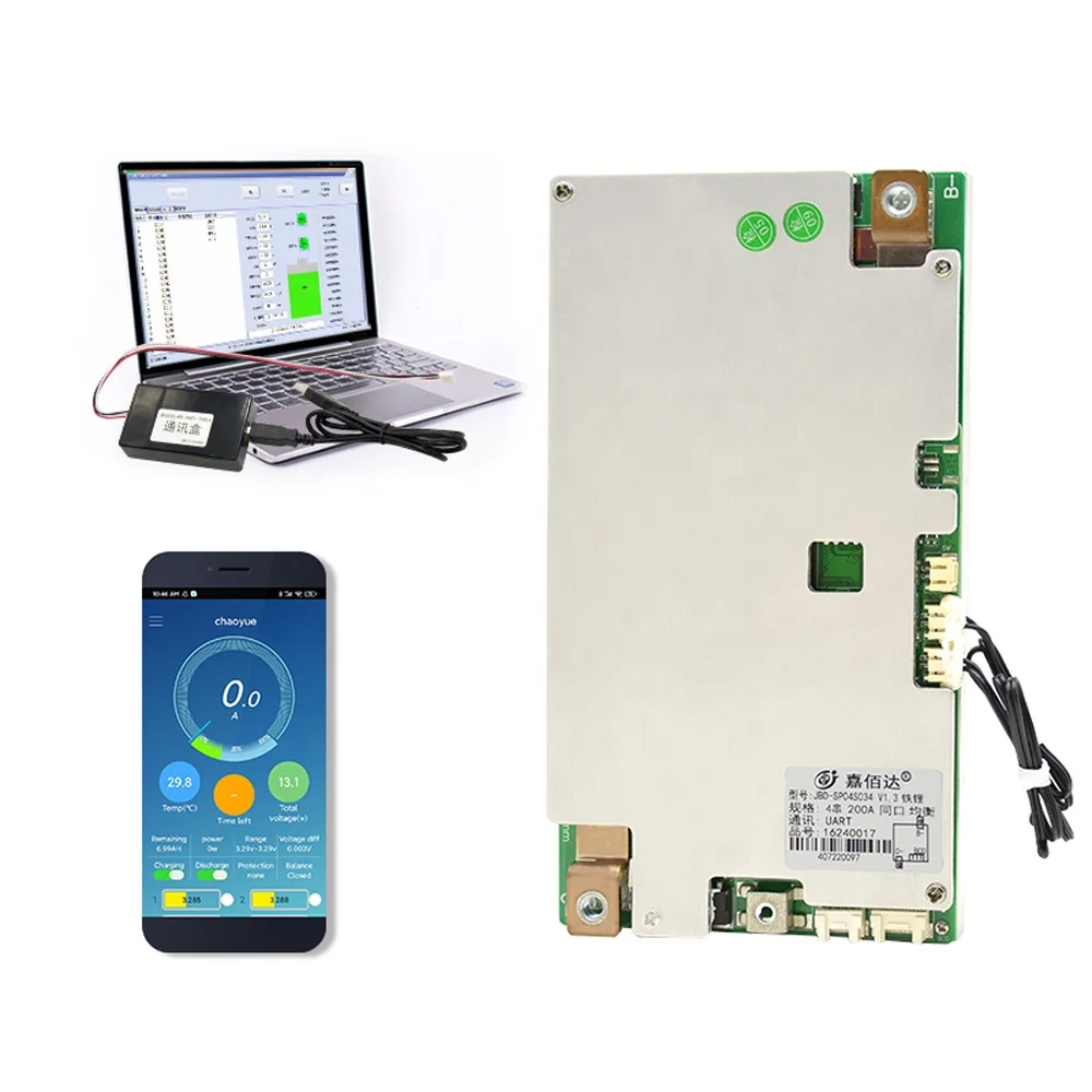 JBD, лидер продаж, система управления аккумулятором 100A 120A 150A 200A 3S 4S 12V LFP NMC Smart BMS с подогревом UART