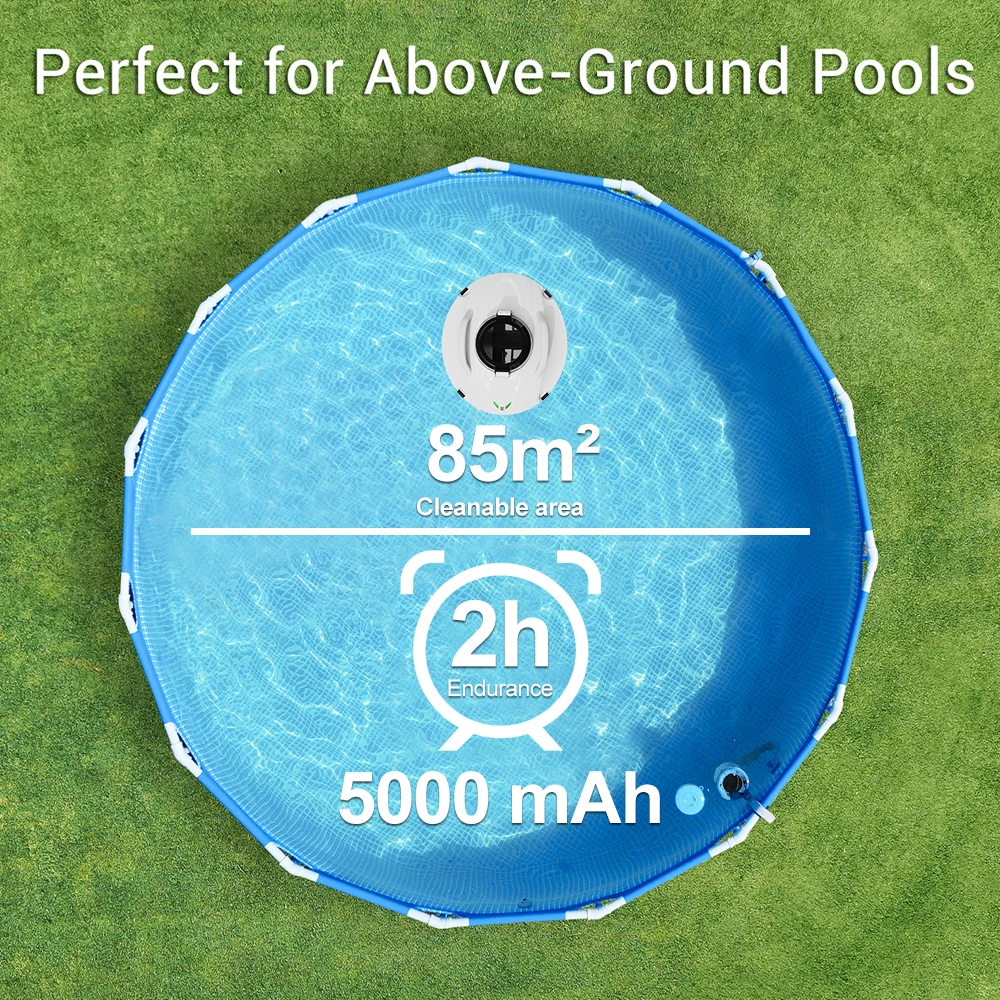 hot selling robotic pool cleaner wireless 4 wheel version above ground swimming pool robot vacuum cleaner cordless for pool