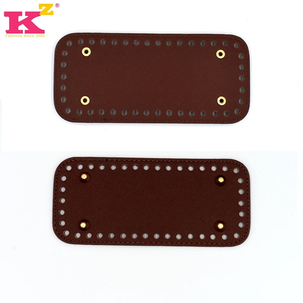 Wholesale Customized 18*8cm Crossgrain PU Luggage Fittings Diy Hand-wrapped Bottom Braided Bag Material Bottom Handbag Leather