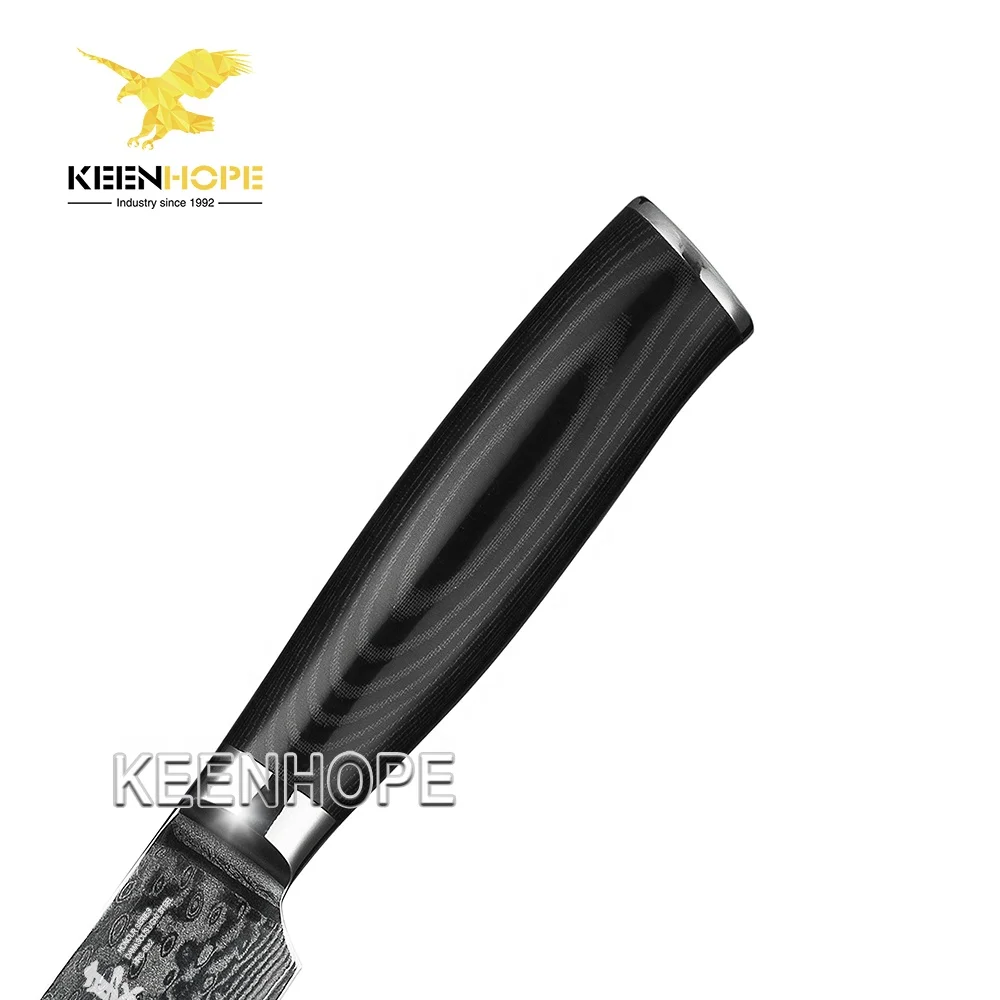 67 Layers Damascus Steel 5 inch Utility knife With VG10 Steel Core Micarta Wood Handle Damascus Kitchen Knife HEROISM