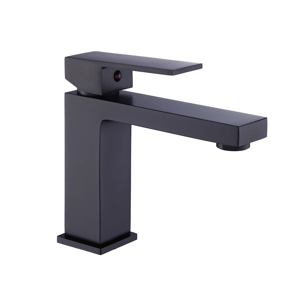 Wholesale Brass Square Black Bathroom Basin Mixer, Wash Basin Mixer Taps