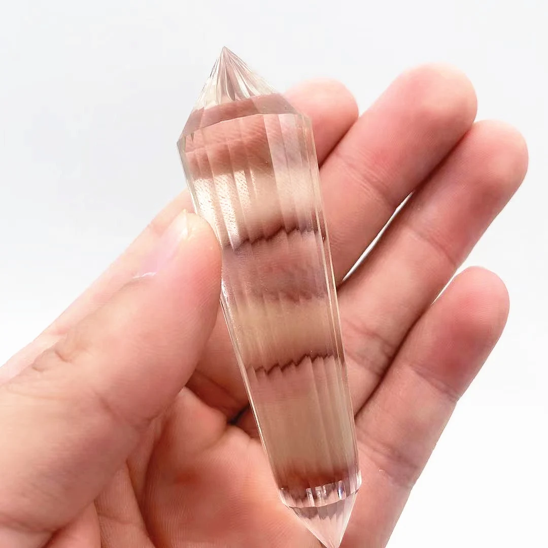 High Quality 100% clean Natural Vogel Clear Quartz Crystal 24 sides Points Healing Wands for Decoration