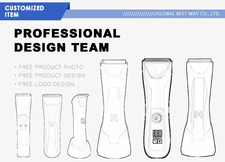 3 In 1 Cordless Painless Shaving Body Face Razor Skin-Safe Ceramic  LED light Public Hair Trimmer Set With charge case