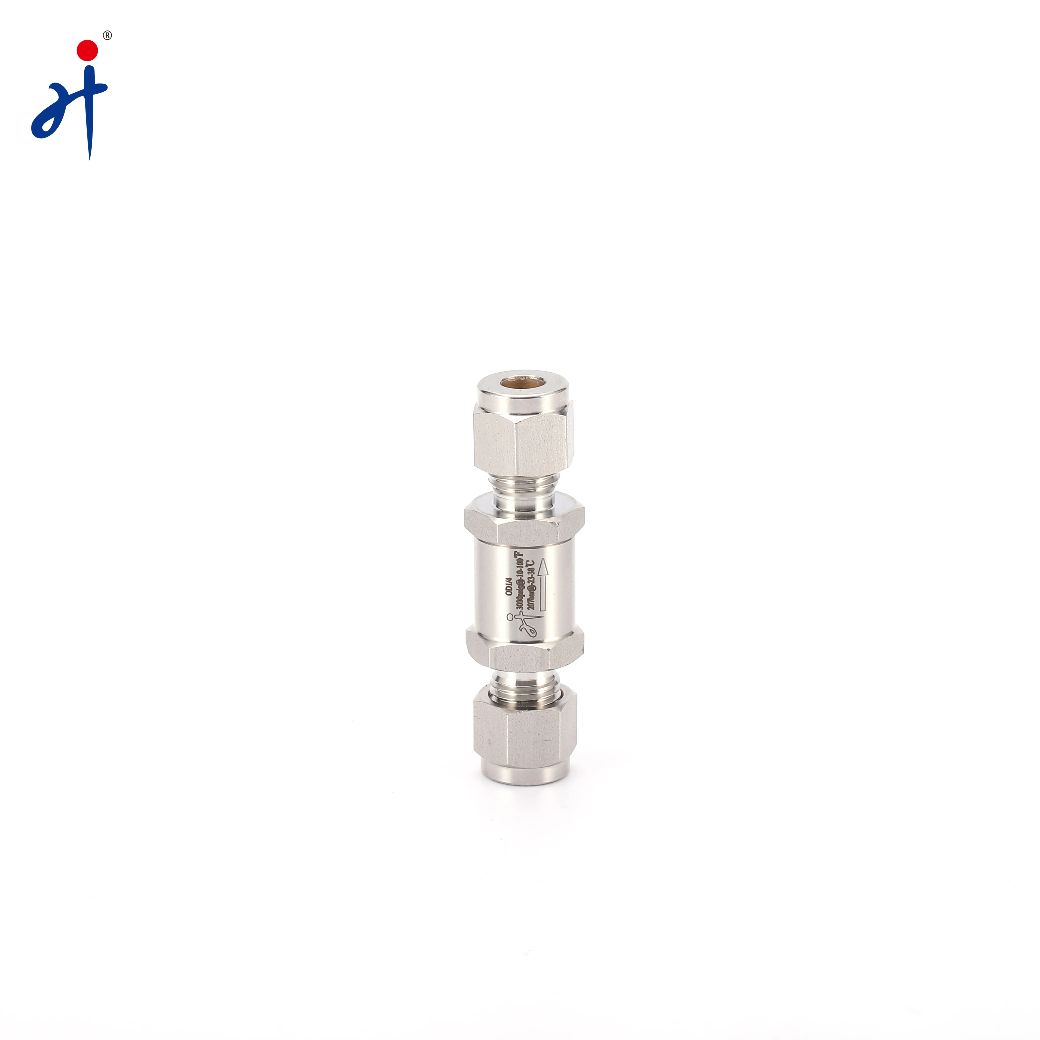 High Pressure 3000 Psi Inline Instrumentation Filter 1/4inch NPT Double Ferrule Tube End Check Valve