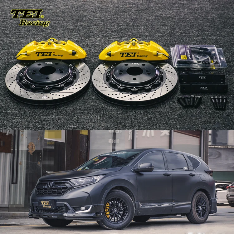 Front Big Brake Kit 4 Piston Caliper with 330*28 mm rotor BBK auto brake system  For Honda CRV 2019 YEAR 17 Inch car rim