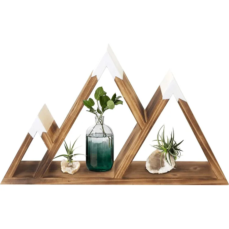 Multifunction Rural Custom Wood Triangle Decoration Wall Rack Cloth and Nylon Material Lacquer Technique for Travel Storage