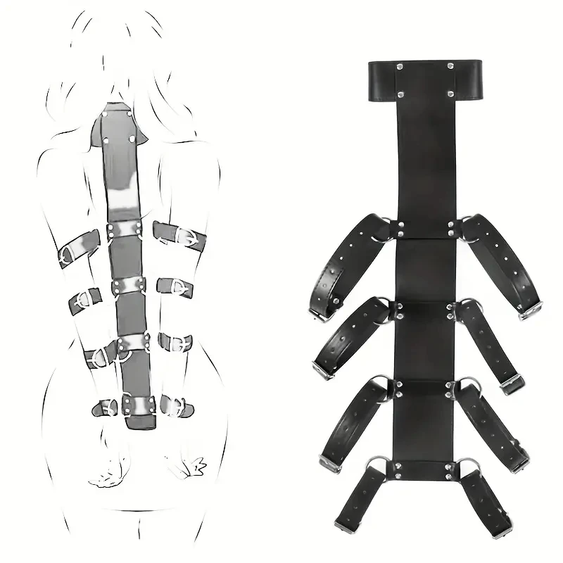 1 Set Of Adult Sex Toy PU Leather Binding Clothing BDSM Sex Binding Handcuffs And Straps