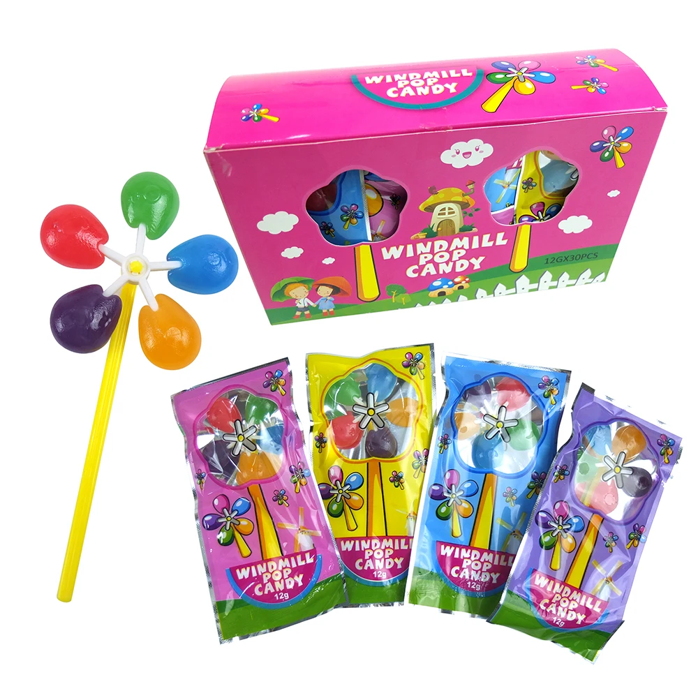 hot candy sweet confectionery china fruit colorful sweet candy windmill toy pin pop lollipop