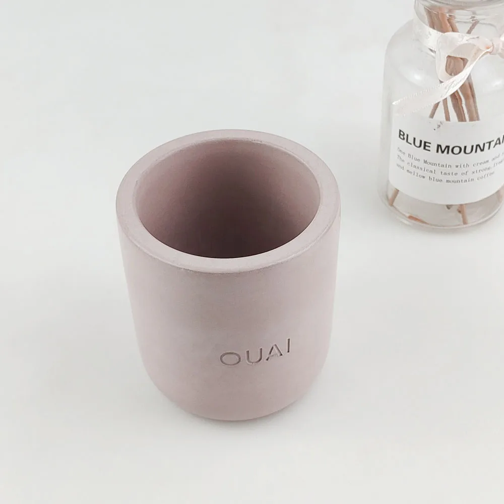 Индивидуальная матовая бетонная банка для свечей, роскошные цементные подсвечники, декоративные