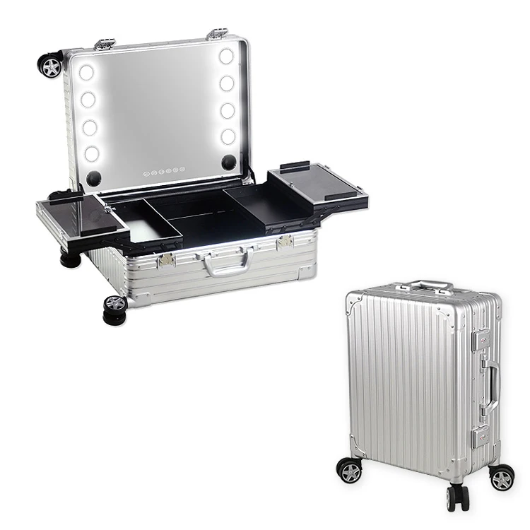 2022Newl Upgraded Music Makeup Train Beauty Case Cosmetics makeup organizer make up station box with MP3