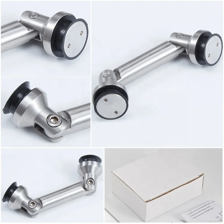 High quality stainless steel 304 adjustable glass to glass connector fitting  for glass doors