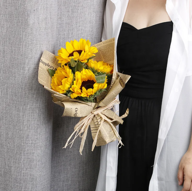 45 sheets/ pack 40 sheets Per Bag Vintage Kraft Paper Newspaper Gift Wrapping Paper Flower Wrapping Paper