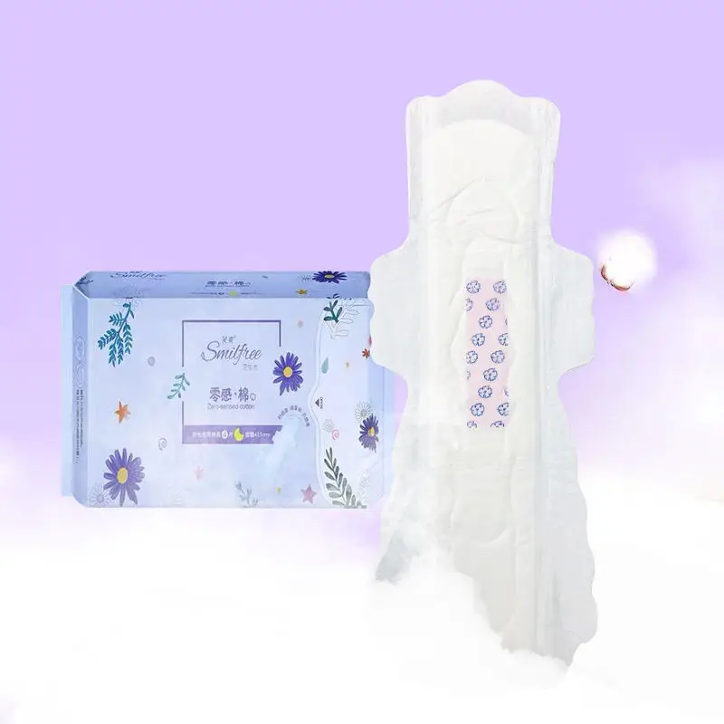 OEM 425mm negative Anion chip feminine hygiene product night use women Sanitary pads