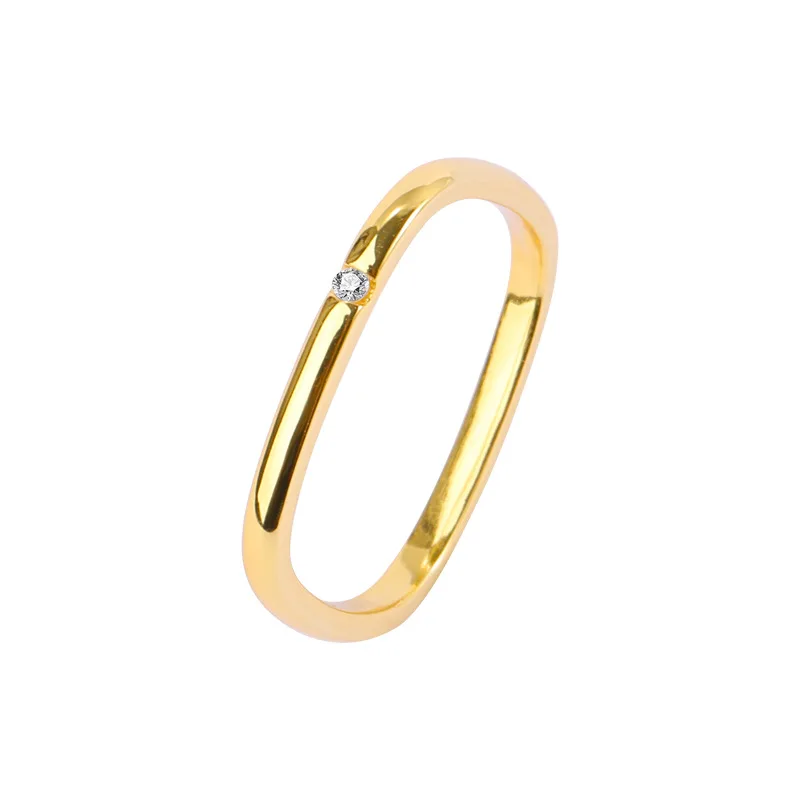 VIANRLA 925 sterling silver with 18k gold plated dainty cz diamond simple minimalist gold ring