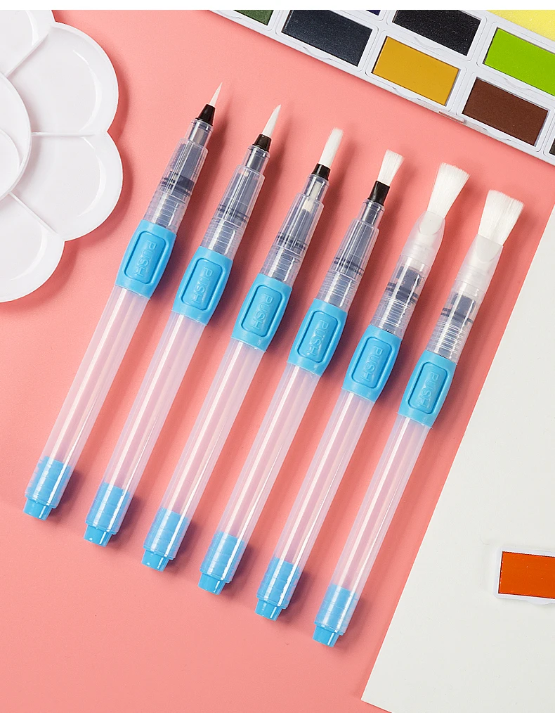 Superior 3 pcs And 6 pcs Set (MS-16-3/6) Water Supply Brush Pen With 01/02/03/04/07/10 mm Soft Nylon Tip