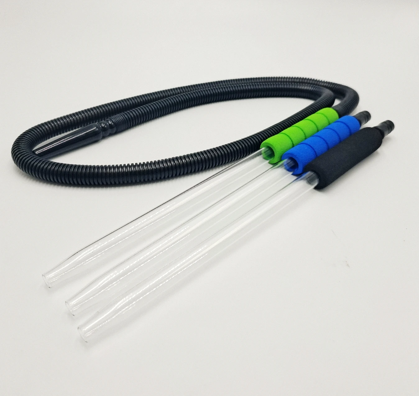 Disposable glass handle/Plastic handle hookah pipe Multi-color custom hookah pipe disposable hookah hose