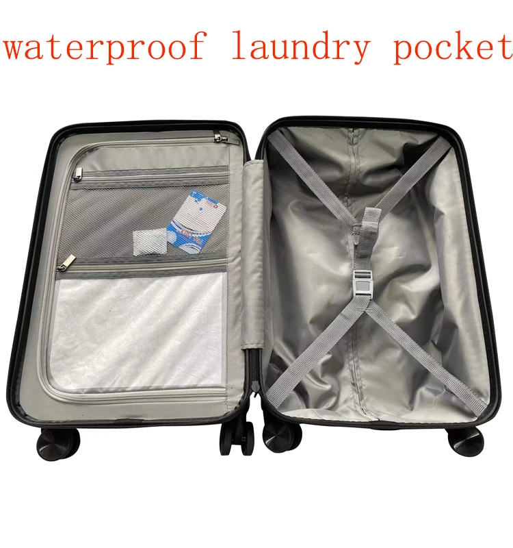 GSP factory 100% PC polycarbonate smart luggage with USB port and scale