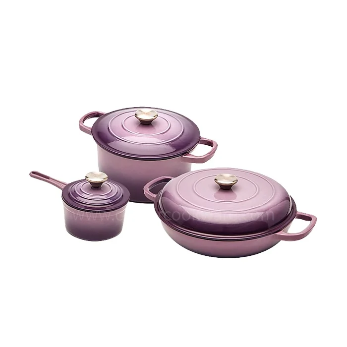 Hot sale 6-piece cast iron casserole set sauce pan/dish oven Dutch oven