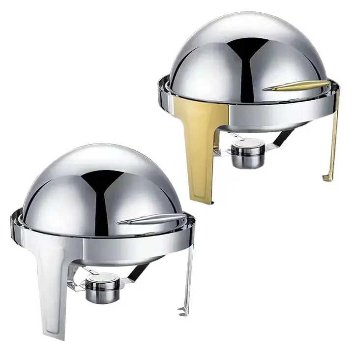 YITIAN Luxury Roll Top Stainless Steel Buffet Serving Dishes Stand Food Warmers Buffet Heater Chafing Dish