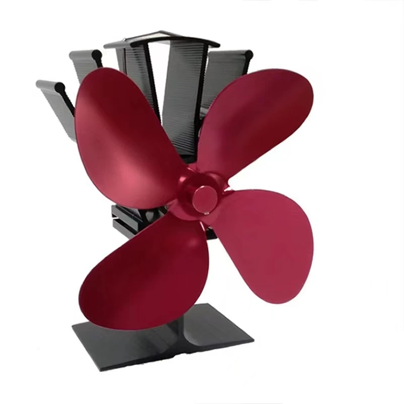 4 Blade Heat Powered Stove Top Fan, Eco Log Burner Fan