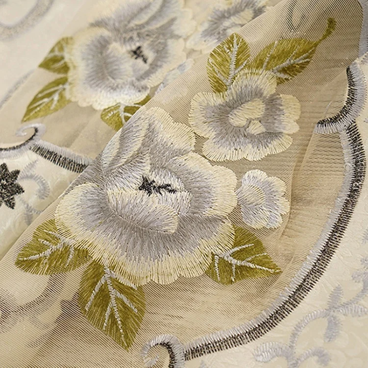 Luxury European Style Window Jacquard Embroidery Cortinas Curtains For The Living Room With Valance