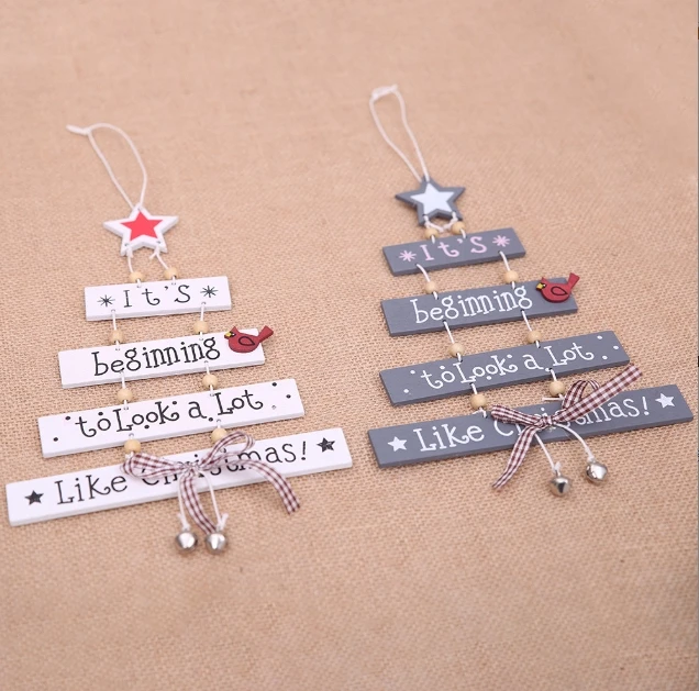 New Christmas Decorative Supplies Christmas Tree shaped Hangers Colorful Letter Hangers Creative Tree Hangers