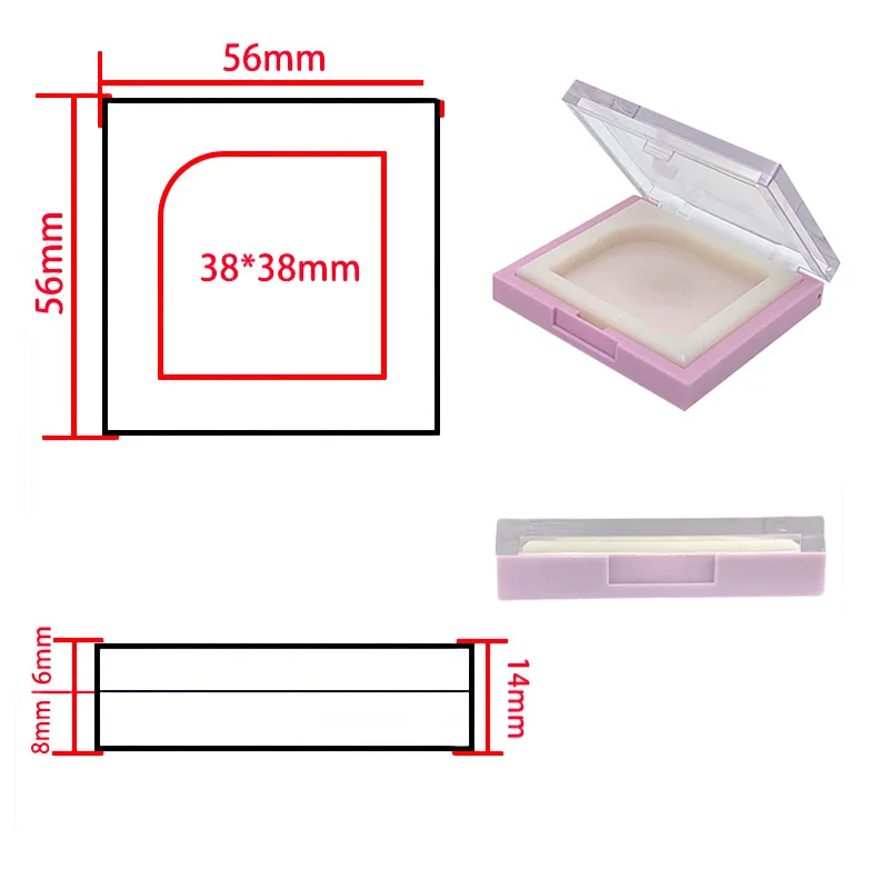 New Design Wholesale DIY Single Color Blush Case Plastic Mini Portable Eyeshadow Case Square Cosmetics Container