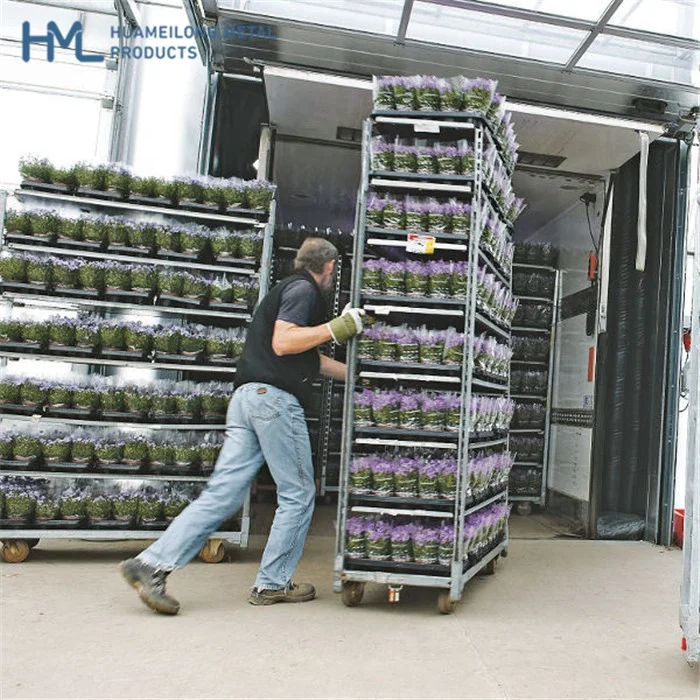 Multishelf greenhouse nursery danish flower transport cc trolly cc container