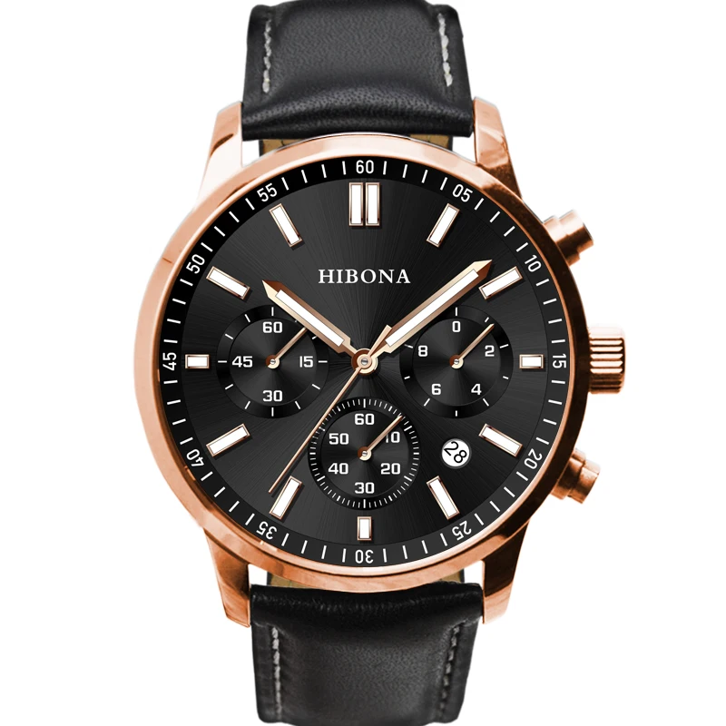 Top Brand Luxury Ronda 5030D Chronograph Wrist Watch 5ATM Waterproof Steel Reloj Quartz chronograph watch men