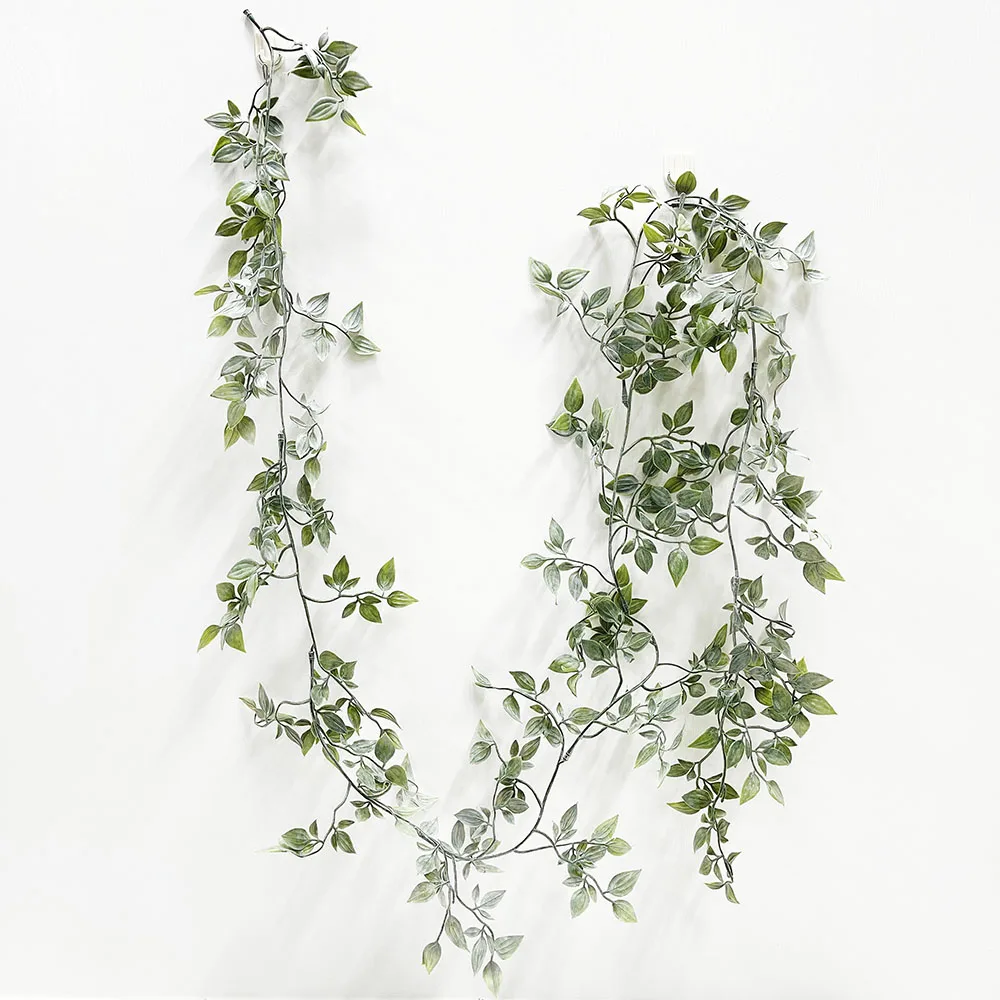 Wholesale price Artificial greenery garland for fence decor home table pipe plastic leaves cheap price garland sample available