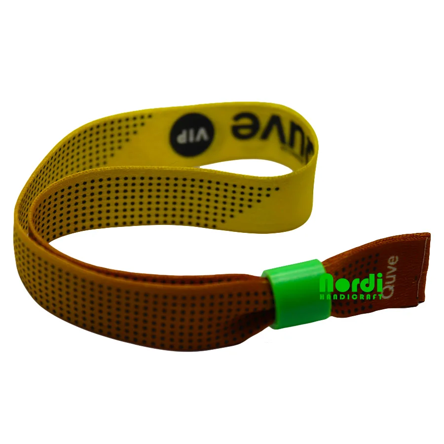 High Quality Custom Sublimation Printing Wristband Custom Eco Friendly Cloth Fabric Wristbands With Plastic Slide Lock