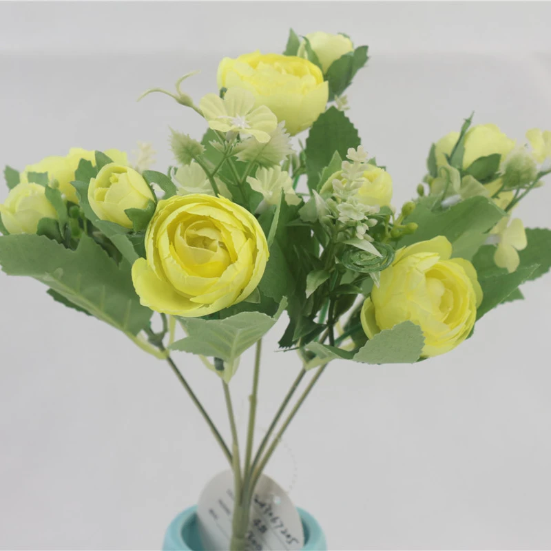 Wholesale 26cm,5 branch Camellia buds Artificial Flowers For Wedding Centerpiece flower