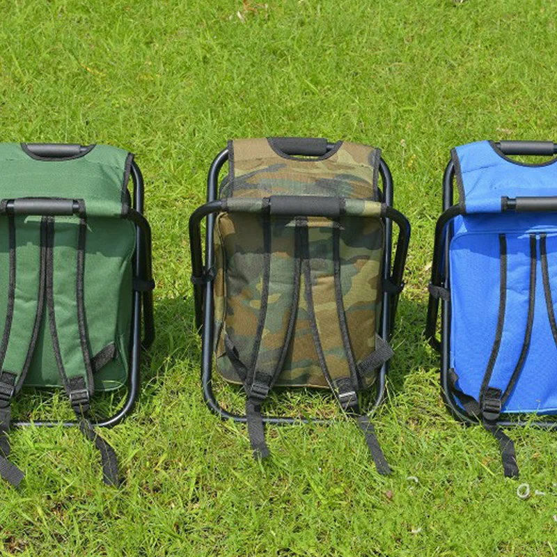 Folding Camping Chair Outdoor Fishing Beach Backpack Stool beach chair with Cooler  Bag  Picnic Chair