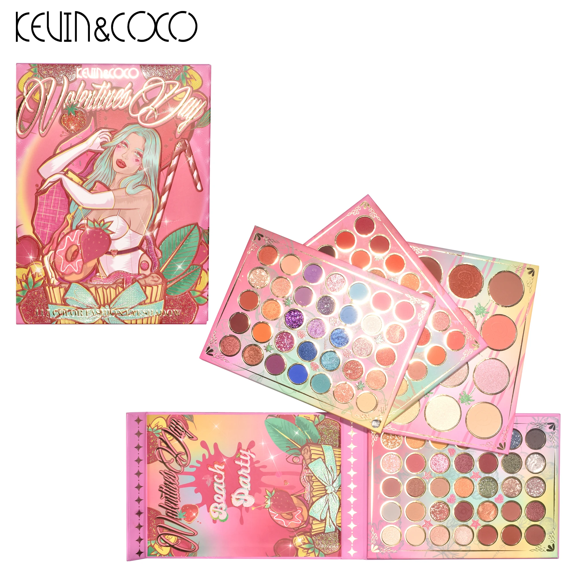 kevin and coco pallete book model palette  high pigmented eye shadow palette best quality sombras para ojos al por mayor