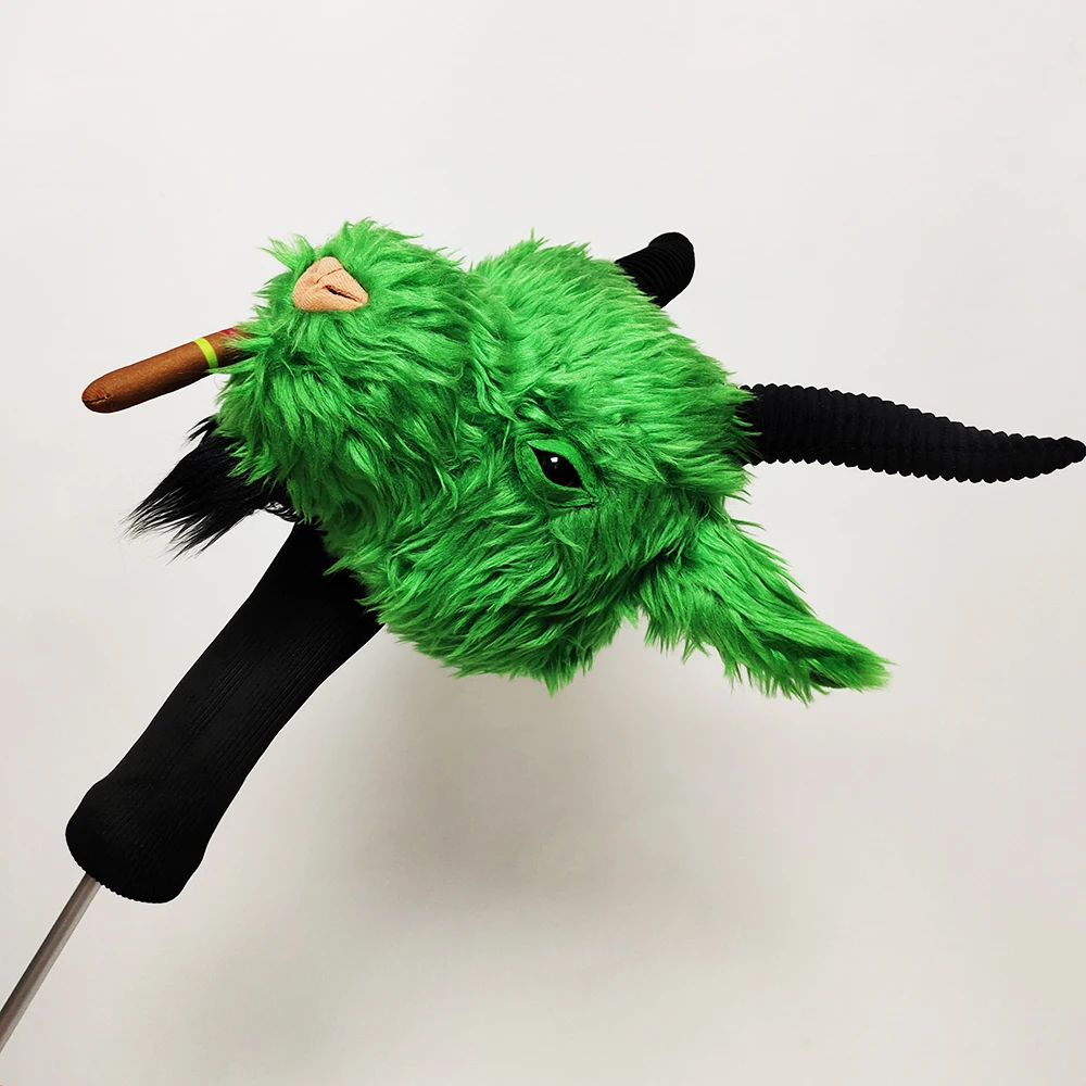 Durable Cute Goat Golf Head Cover Long Neck Knit Sock Style for Driver Wood Club Cartoon Design Golf Headcover