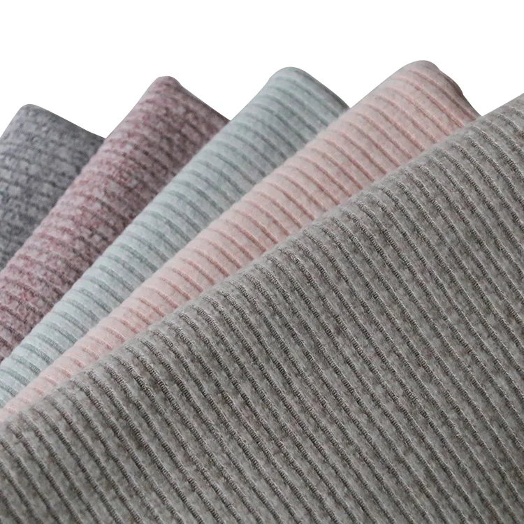 662#The manufacturer sales rib knit fabric 48% rayon 47% polyester 5% spandex 4*3 knitted ribbed fabric  for coats