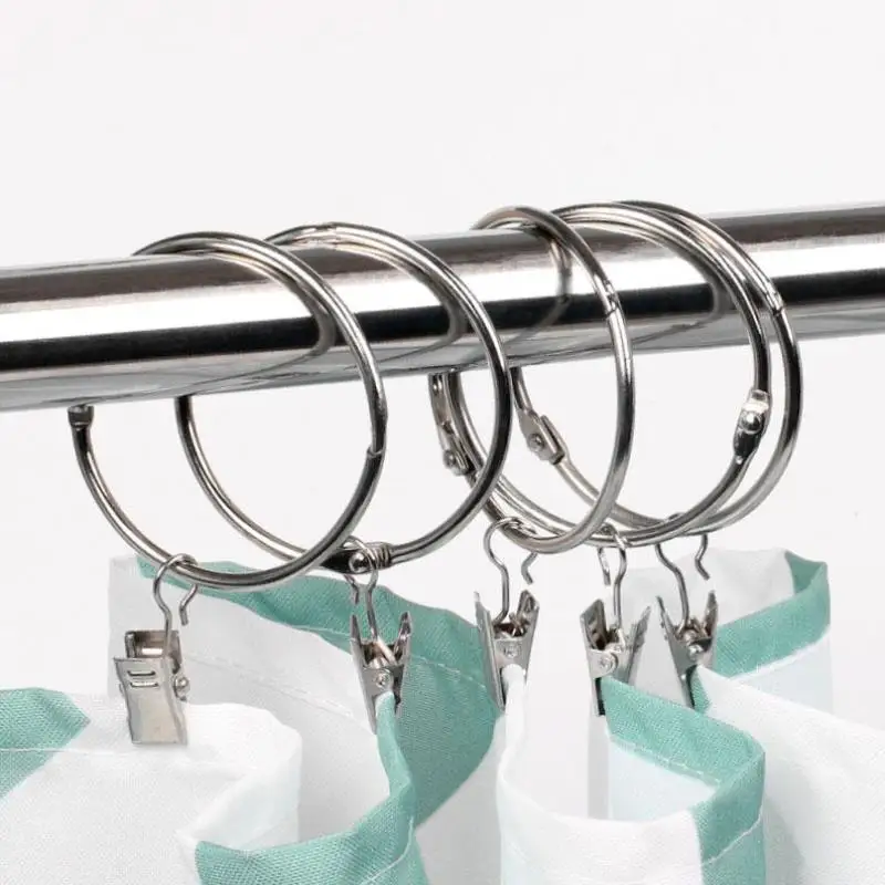 High quality Shower Curtain Ring Metal bathroom pothook  bathroom shower curtain hooks with clip