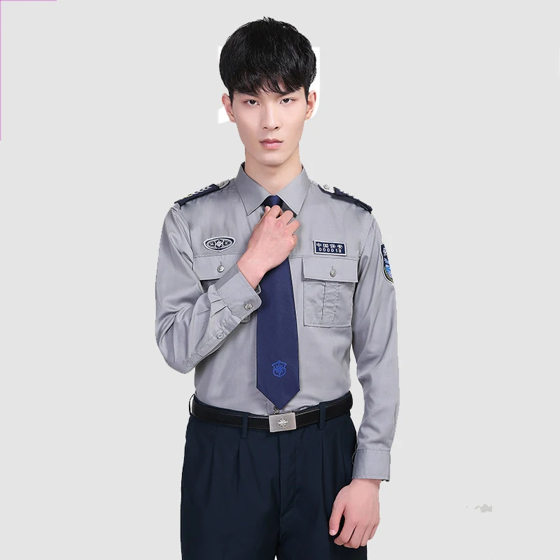 Wholesale best restaurant doorman custom logo guard mens white security uniform shirt
