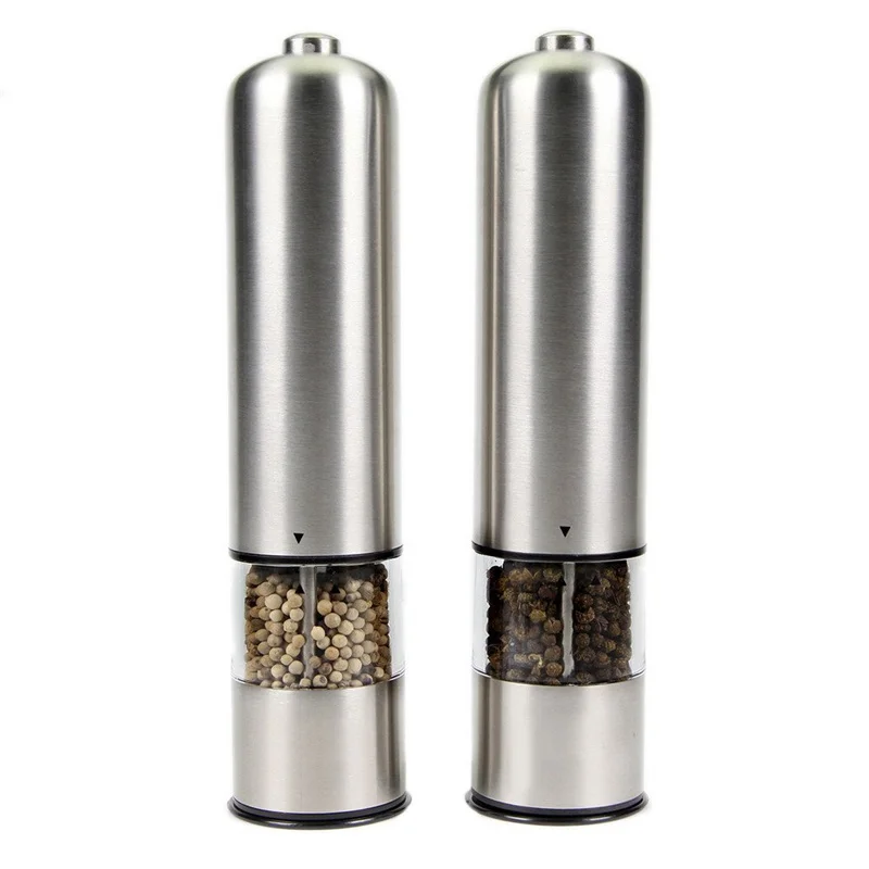 2023 Electric Salt Pepper Mill Stainless Steel One-handed operation Spice Mill