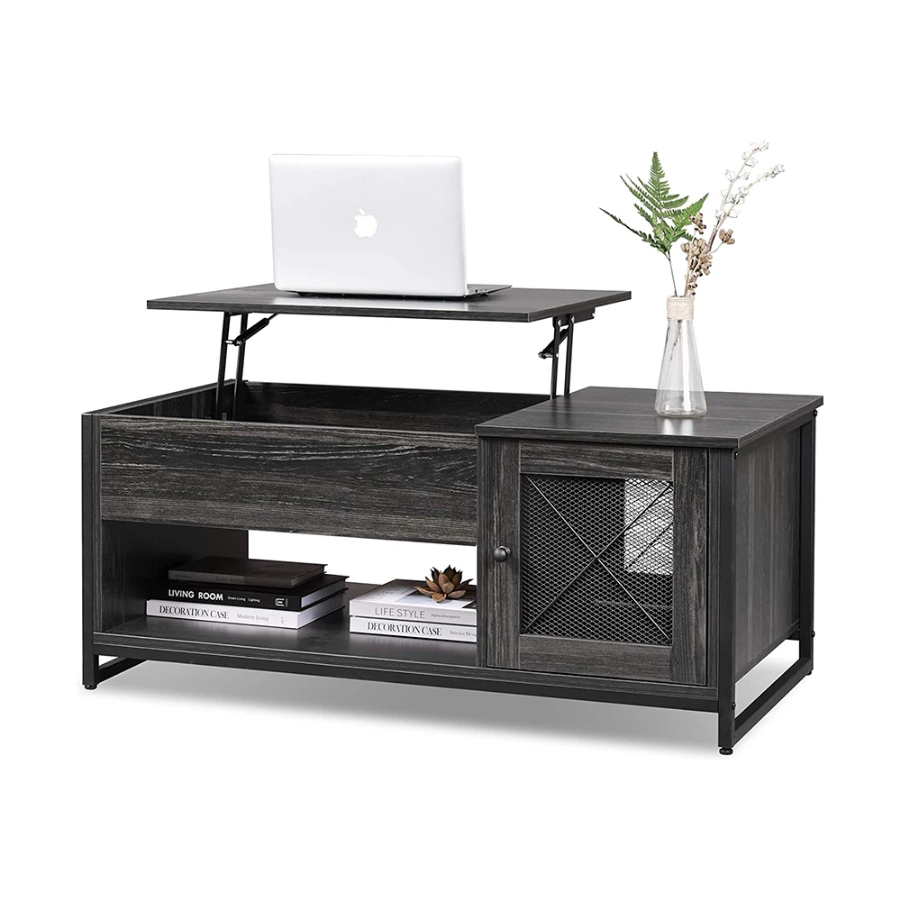 Lift Top Coffee Table, 3-Tier Cocktail Table with Hidden Compartment for Living Room, Home, Office