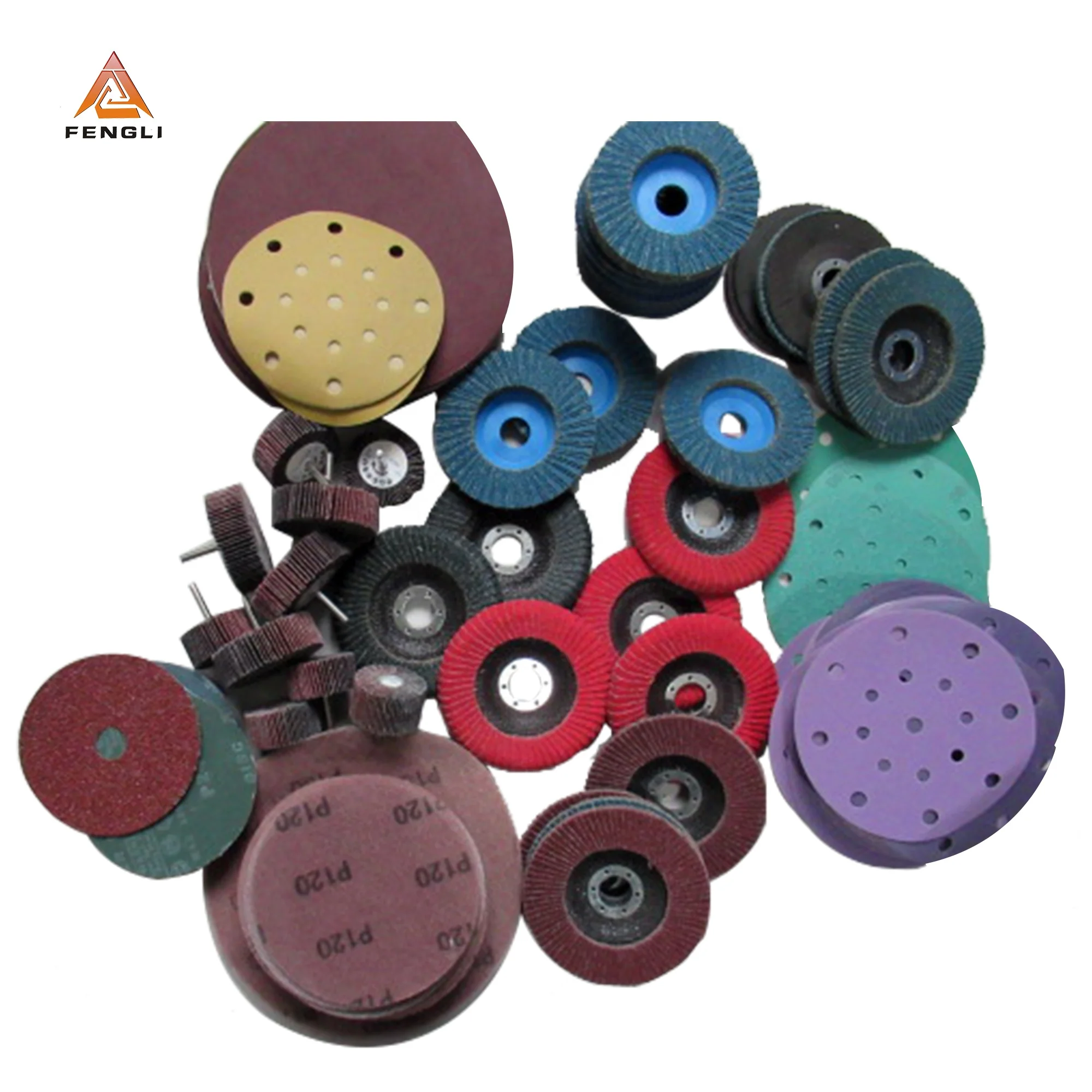 6 Inch  Abrasive Paper Disc Yellow Gold Hook and Loop Sand Paper Sanding Discs