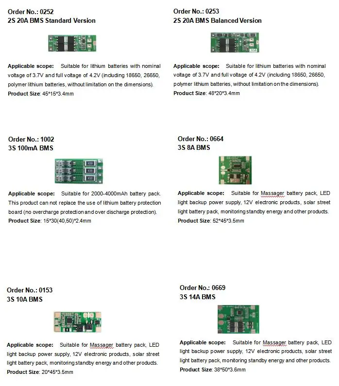  1-7S 2.5A 5A 10A 20A 30A 40A 60A 3 7 V литиевая батарея 2 v lifepo4 BMS плата защитная система управления