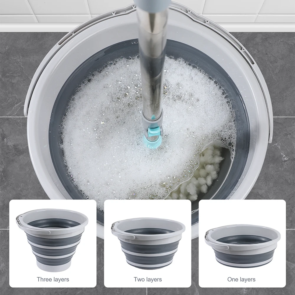 Foldable 10L 15L Silicone Washing Collapsible Mop Bucket Outdoor Fishing Camping Beach 10 Litre Plastic Water Folding Bucket