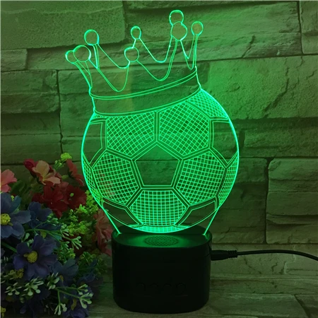 
Creative 3d Nightlight Soccer Football With Wireless Speaker LED Night Lamp Colorful Light Newest Acrylic Product For Gift 